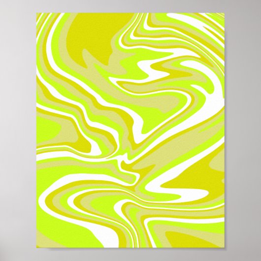 Poster Citron vert et blanc Abstrait Art (Devant)