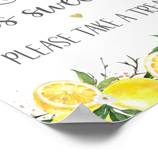 Poster Citron vert Or L'amour est Fête des mariées douce (Coin)