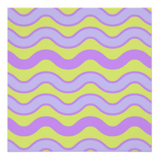 Poster Citron Violet Rayure Groovy Moderne Minimaliste Pr