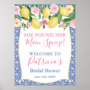 Poster Citrons Amalfi Carrelage Bleu Squeeze Enterrement 