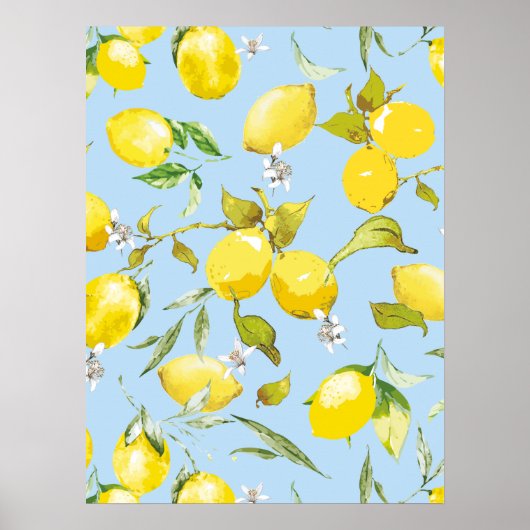 Poster citrons aquarelle 4 (Devant)