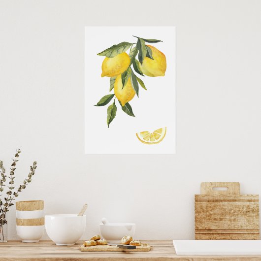 Poster Citrons aquarelles (Cuisine)