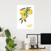 Poster Citrons aquarelles (Bureau à domicile)