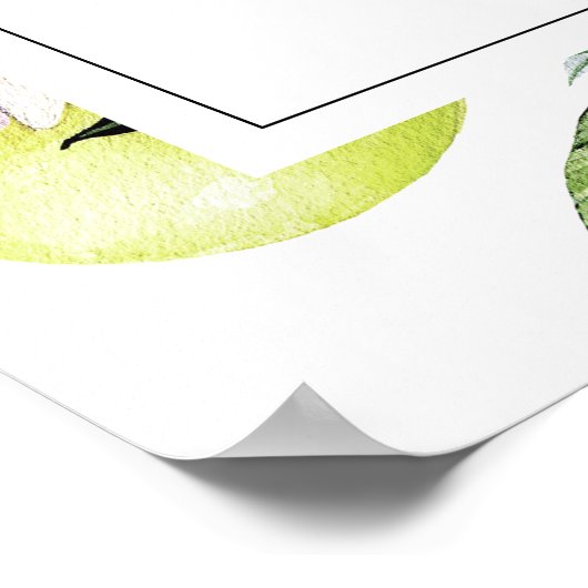 Poster Citrons Botaniques Mariage Main Squeeze (Coin)