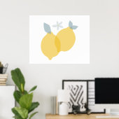 Poster Citrons Citrus Pastel Moderne (Bureau à domicile)
