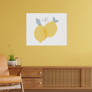 Poster Citrons Citrus Pastel Moderne
