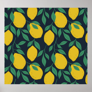 Poster Citrons Colorés : Vibrance Dessinée À La Main.