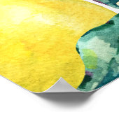 Poster citrons d'aquarelle, branche d'agrumes frais. (Coin)