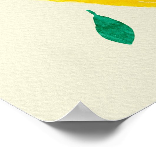 Poster citrons d'aquarelle - jaune et vert (Coin)