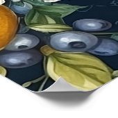 Poster Citrons et bleuets élégants (Coin)