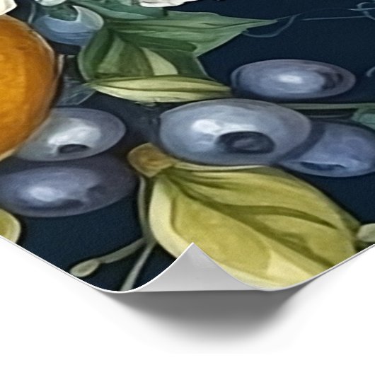 Poster Citrons et bleuets élégants (Coin)