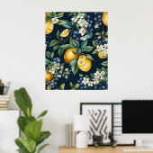 Poster Citrons et bleuets élégants (Bureau à domicile)