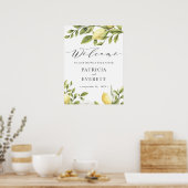 Poster Citrons et feuilles Boho Mariage Bienvenue (Cuisine)