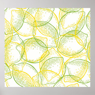 Poster Citrons et Limes : Motif frais.