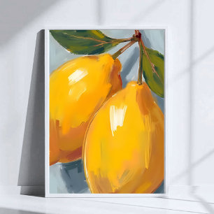Poster Citrons jaunes aquarelle
