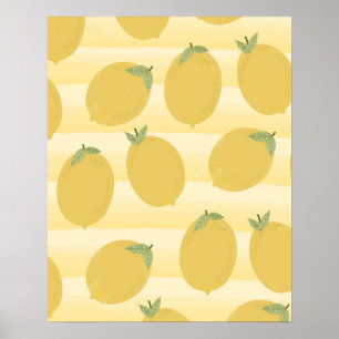 Poster Citrons Jaunes Fruit Été Lumineux Whimsical Rustiq