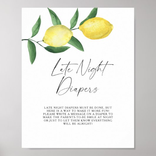 Poster Citrons - Jeu de couches tard la nuit (Devant)