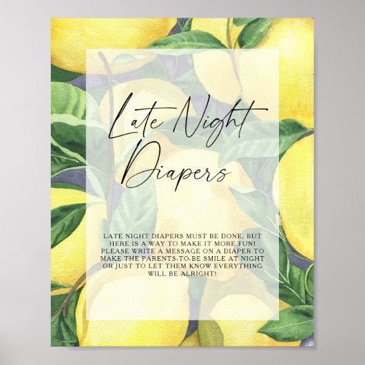 Poster Citrons - Late night couches jeu (Devant)