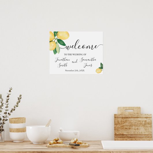 Poster Citrons Mariage Panneau de bienvenue (Cuisine)