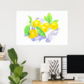 Poster citrons Meyer sur la serviette de cuisine (Bureau à domicile)