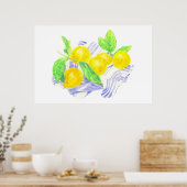 Poster citrons Meyer sur la serviette de cuisine (Cuisine)