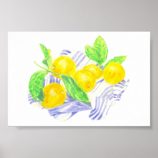Poster citrons Meyer sur la serviette de cuisine (Devant)