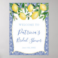 Citrons siciliens Carreaux bleus antiques Enterrem