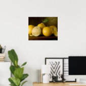 Poster citrons sur bois (Bureau à domicile)
