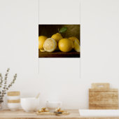 Poster citrons sur bois (Cuisine)