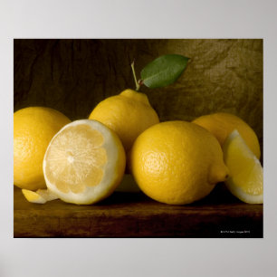Poster citrons sur bois