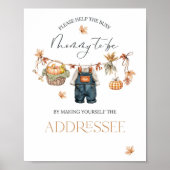 Poster Citrouille Adrressee Baby shower de automne rustiq (Devant)