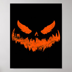 Poster Citrouille amusant Jack-o'-lantern Citrouille d'ho