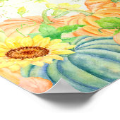 Poster Citrouille Aquarelle (Coin)