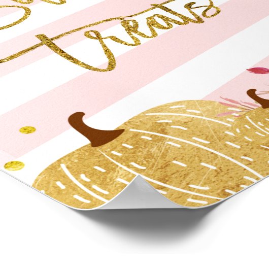 Poster Citrouille aquarelle Sweet Traitements signe (Coin)