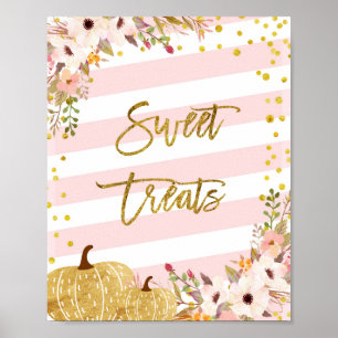 Poster Citrouille aquarelle Sweet Traitements signe