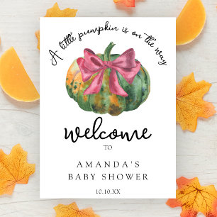 Poster Citrouille arc automne accueil baby shower fête