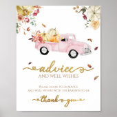 Poster Citrouille Automne Baby shower Conseils & Voeux Si (Devant)