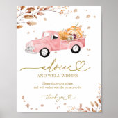 Poster Citrouille Automne Baby shower Conseils & Voeux Si (Devant)