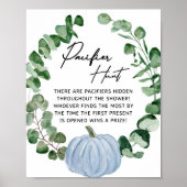 Poster Citrouille Automne Baby shower garçon Pacifier cha (Devant)