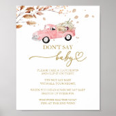 Poster Citrouille Automne Baby shower Ne pas dire Baby Ga (Devant)