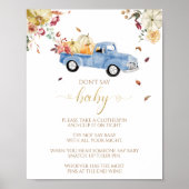 Poster Citrouille Automne Baby shower Ne pas dire Baby Ga (Devant)