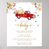Poster Citrouille Automne Baby shower Ne pas dire Baby Ga (Devant)