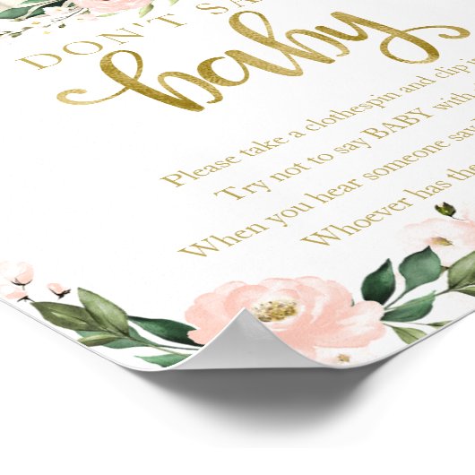 Poster Citrouille Automne Baby shower Ne pas dire Bébé si (Coin)