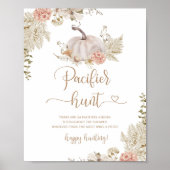 Poster Citrouille Automne chasse Pacifique jeu de baby sh (Devant)