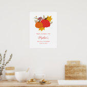 Poster Citrouille Automne Elegant Script Fête des mariées (Cuisine)
