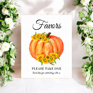 Poster Citrouille Automne Faveurs Mariage Baby shower Pos