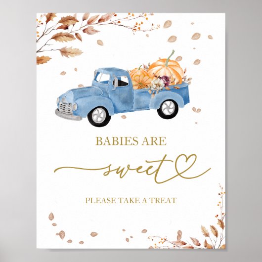 Poster Citrouille Automne Les Bébés Sont Symbole Sucré (Devant)