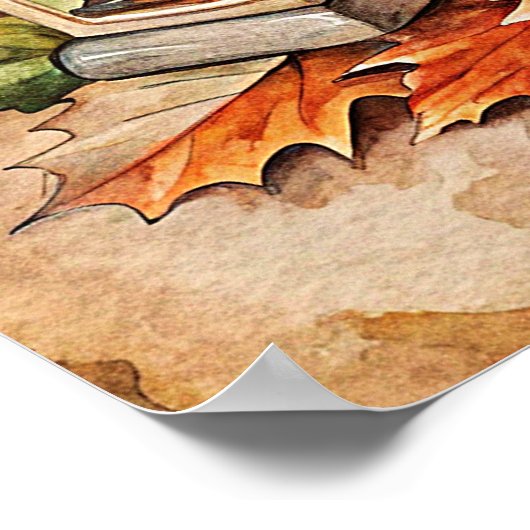 Poster Citrouille Autunm (Coin)