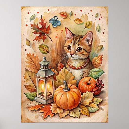 Poster Citrouille Autunm (Devant)