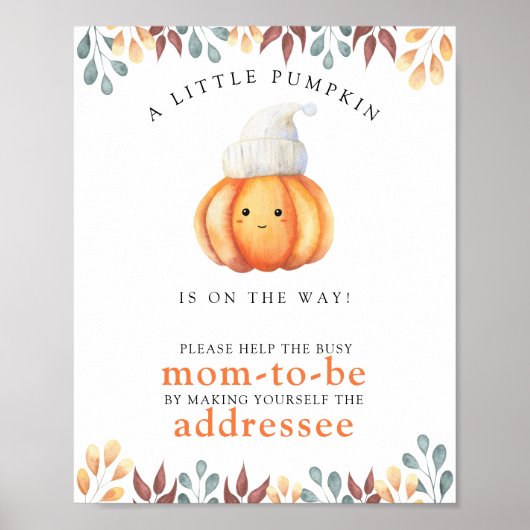 Poster Citrouille avec chapeau - Aider la future maman oc (Devant)